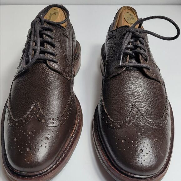 Cole Haan Brown Pebble Leather Wingtip Men's Oxfords Size 8 - Picture 2 of 6